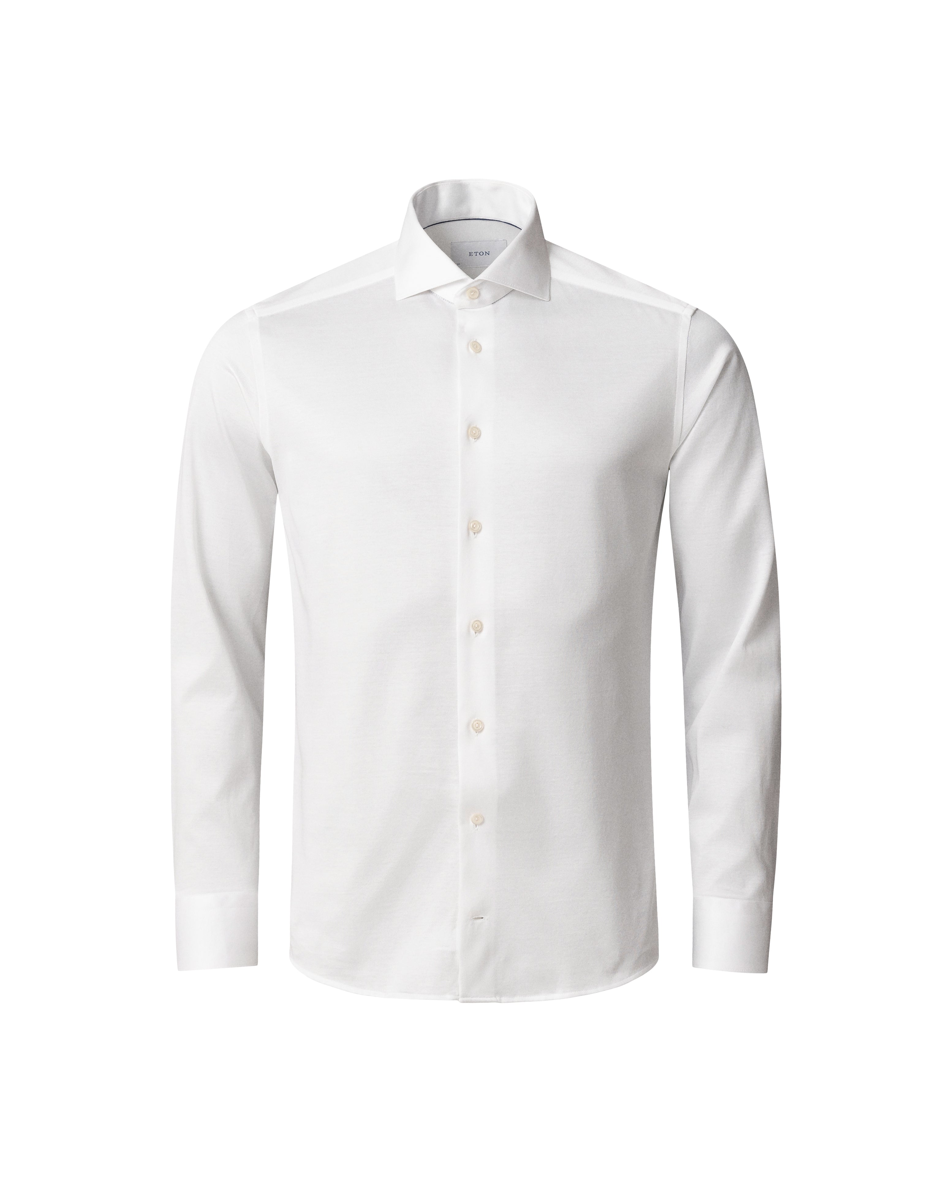 ETON - White SLIM FIT Filo di Scozia Jacquard Knit Shirt 10001397100