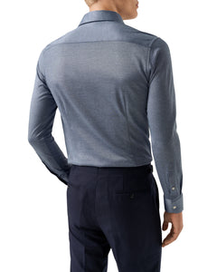 ETON - SLIM FIT Filo Di Scozia Jacquard Knit Shirt in Blue 10001397127