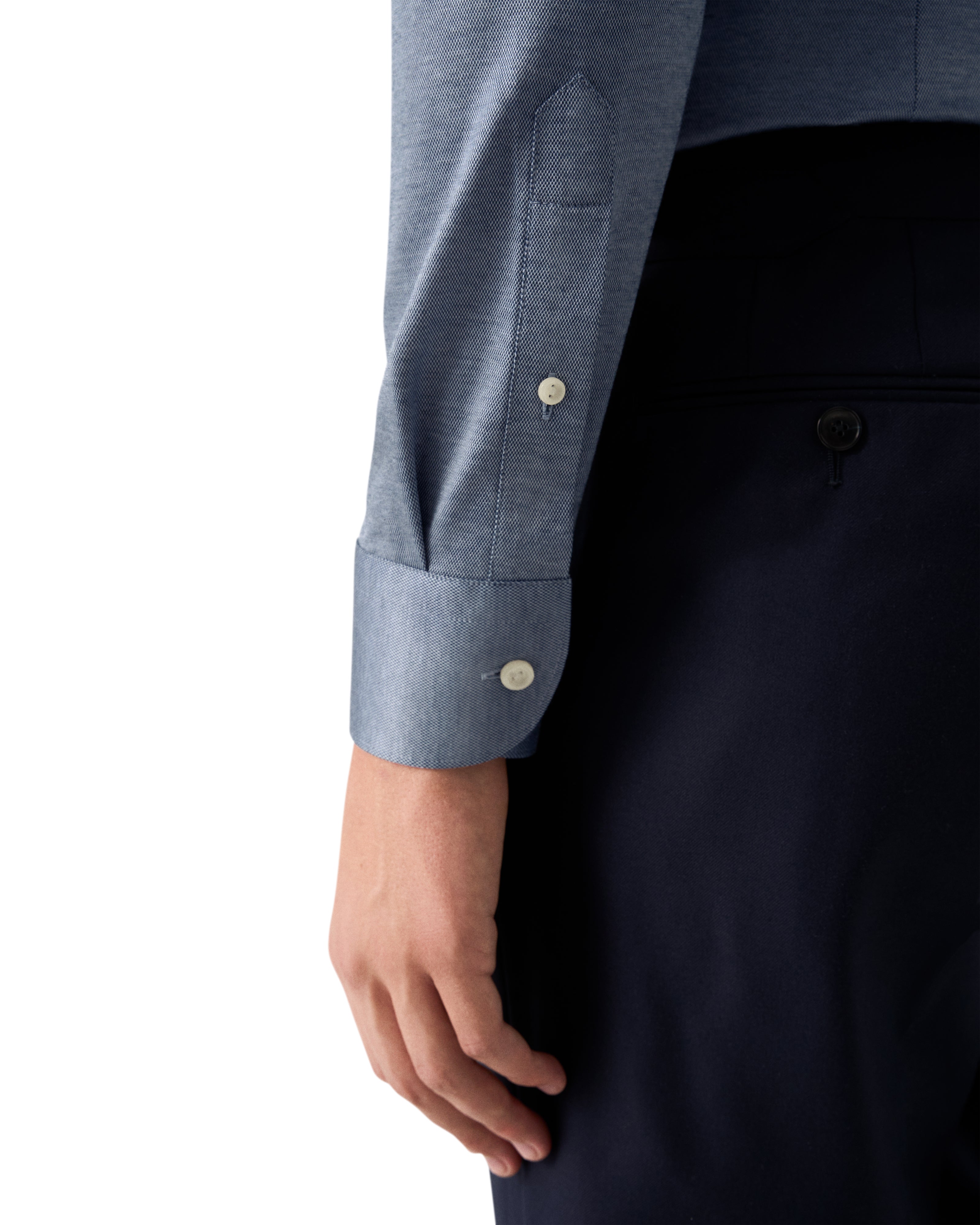 ETON - SLIM FIT Filo Di Scozia Jacquard Knit Shirt in Blue 10001397127
