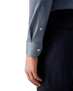 ETON - SLIM FIT Filo Di Scozia Jacquard Knit Shirt in Blue 10001397127