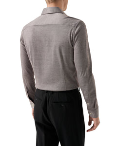 ETON - SLIM FIT Filo Di Scozia Jacquard Knit Shirt in Brown 10001397136