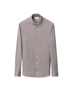 ETON - SLIM FIT Filo Di Scozia Jacquard Knit Shirt in Brown 10001397136