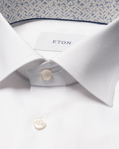 ETON - CONTEMPORARY FIT White Solid Signature Twill Geometric Effect Shirt 100014018 00