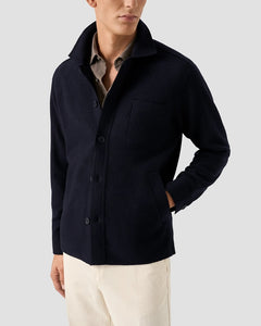 ETON - Boiled Wool Shirt Jacket In Navy Blue 10001406428