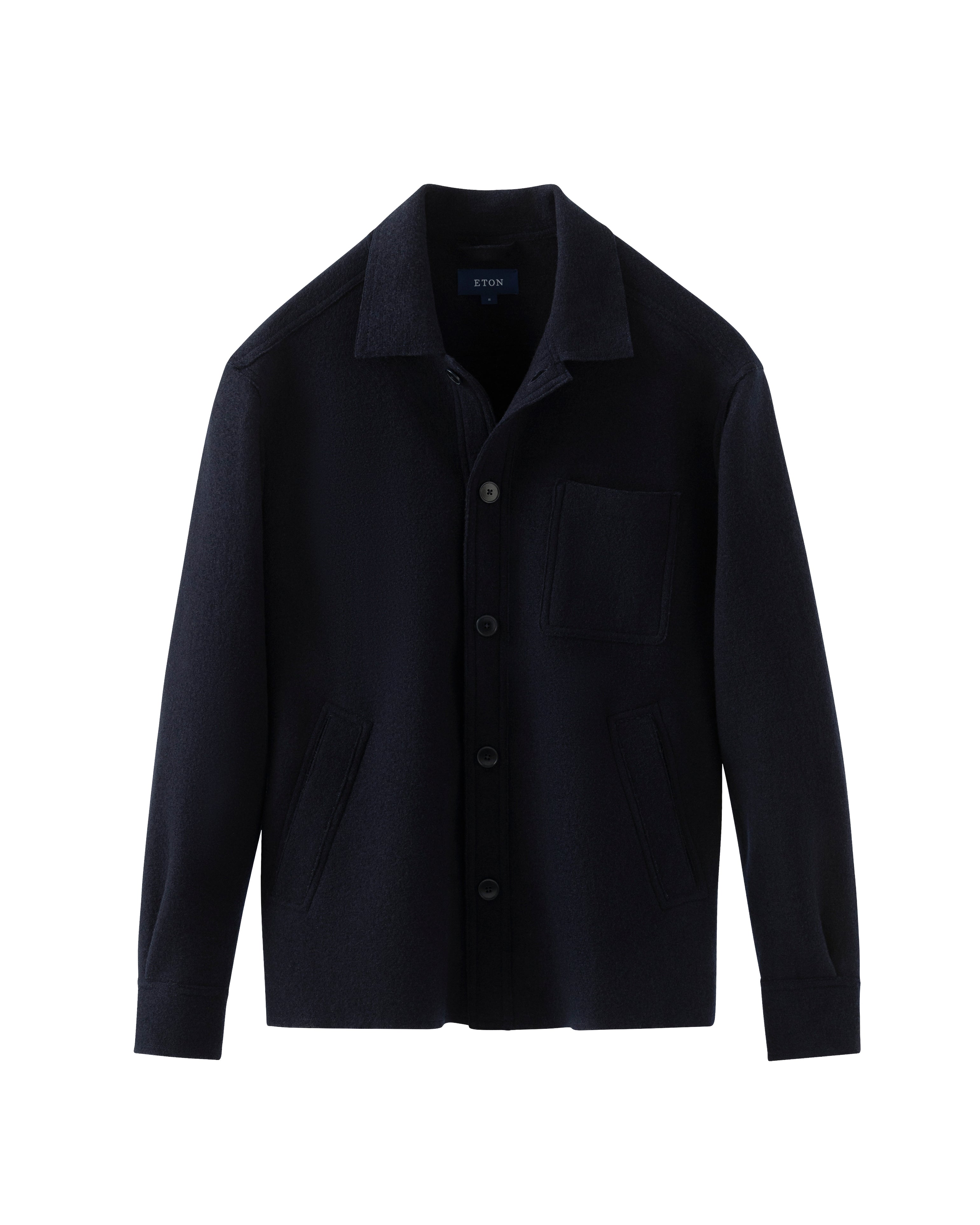 ETON - Boiled Wool Shirt Jacket In Navy Blue 10001406428