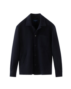 ETON - Boiled Wool Shirt Jacket In Navy Blue 10001406428