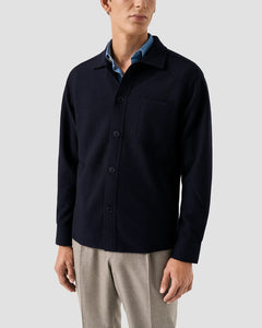 ETON - Boiled Wool Shirt Jacket In Navy Blue 10001406428