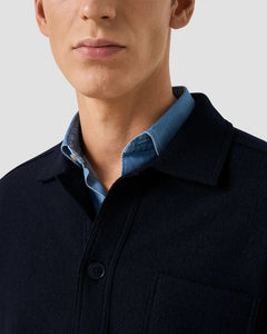 ETON - Boiled Wool Shirt Jacket In Navy Blue 10001406428