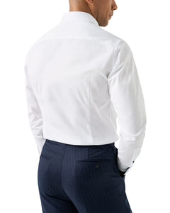 ETON - SLIM FIT White Signature Twill Shirt With Dark Blue Details 10001439600