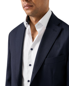 ETON - SLIM FIT White Signature Twill Shirt With Dark Blue Details 10001439600