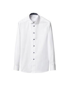 ETON - SLIM FIT White Signature Twill Shirt With Dark Blue Details 10001439600