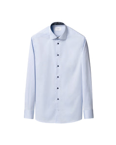 ETON - SLIM FIT Sky Blue Signature Twill Shirt With Dark Blue Details 10001439621