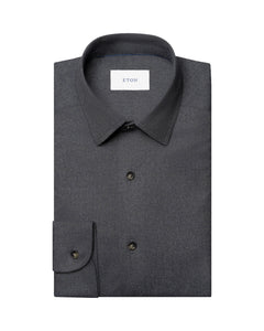 ETON - CASUAL FIT Flannel Shirt In Dark Blue 10001445726
