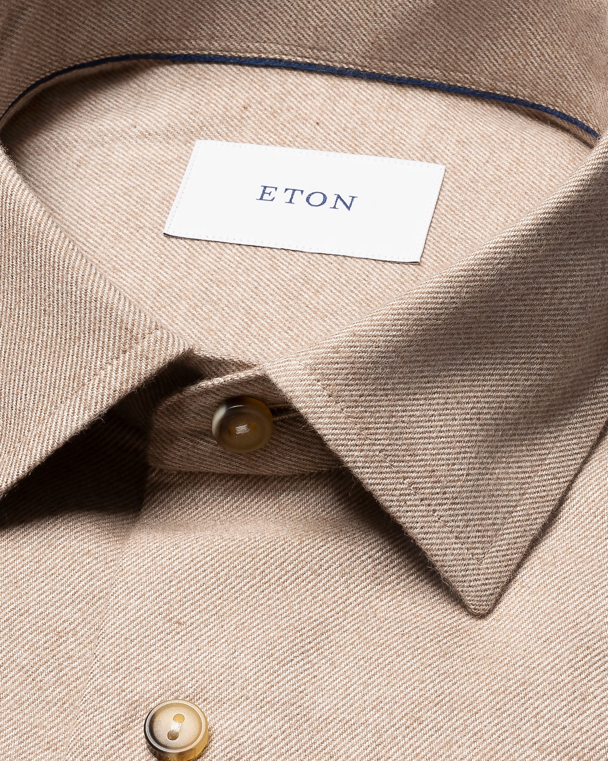 ETON - CASUAL FIT Flannel Shirt In Beige 10001445732