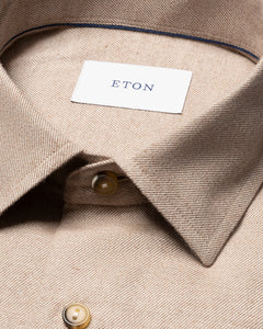 ETON - CASUAL FIT Flannel Shirt In Beige 10001445732
