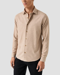 ETON - CASUAL FIT Flannel Shirt In Beige 10001445732