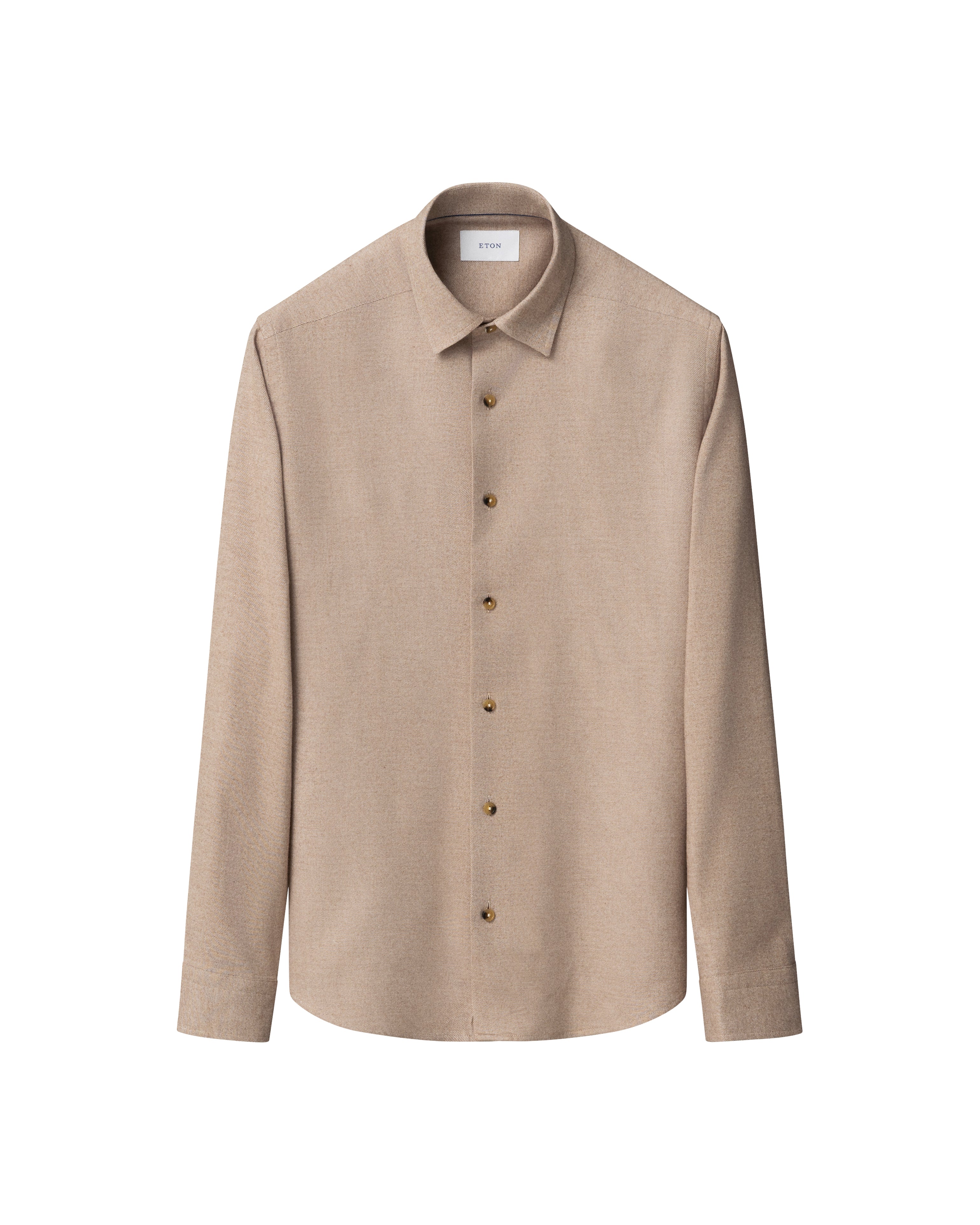 ETON - CASUAL FIT Flannel Shirt In Beige 10001445732