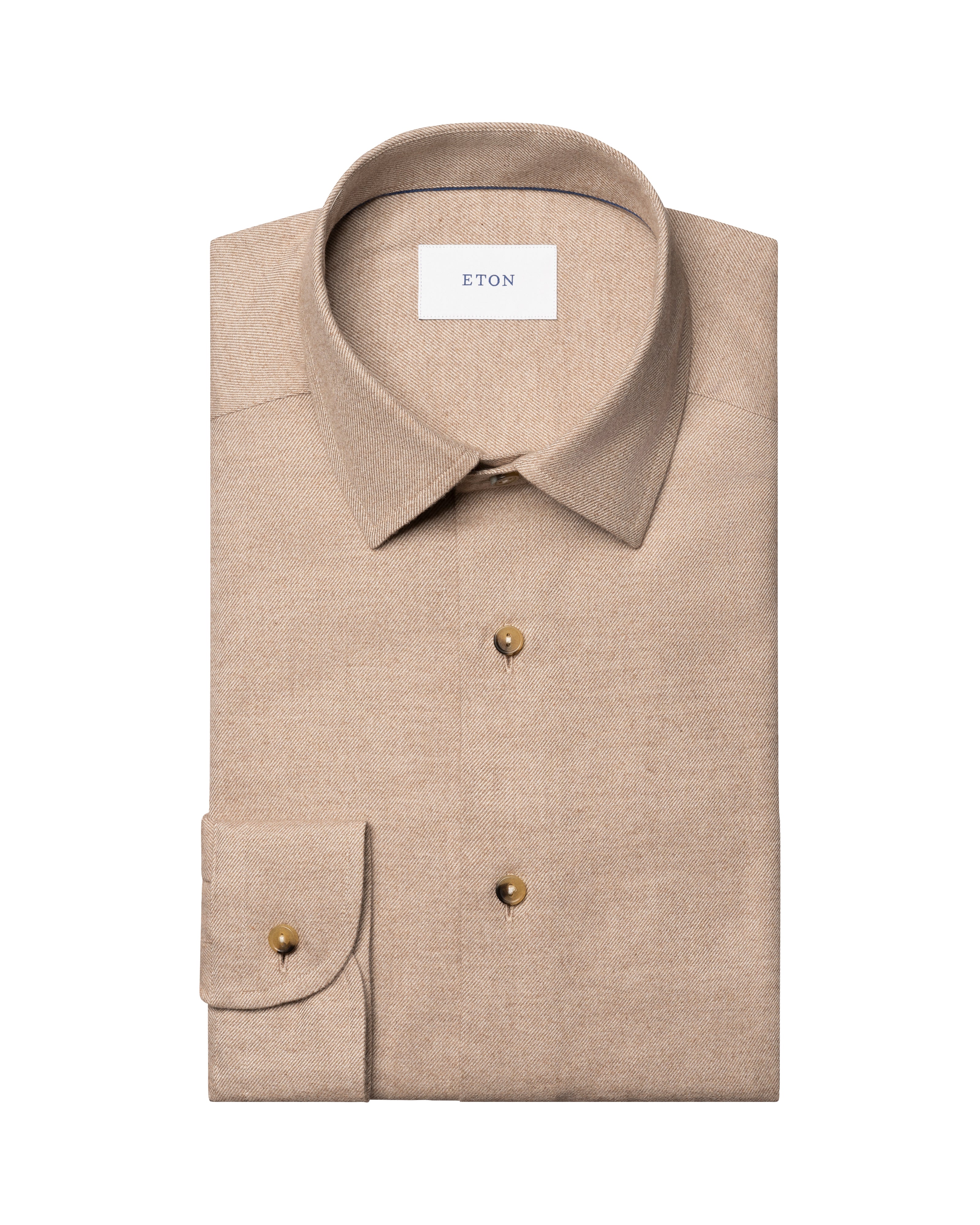 ETON - CASUAL FIT Flannel Shirt In Beige 10001445732