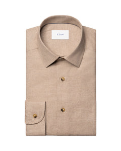 ETON - CASUAL FIT Flannel Shirt In Beige 10001445732