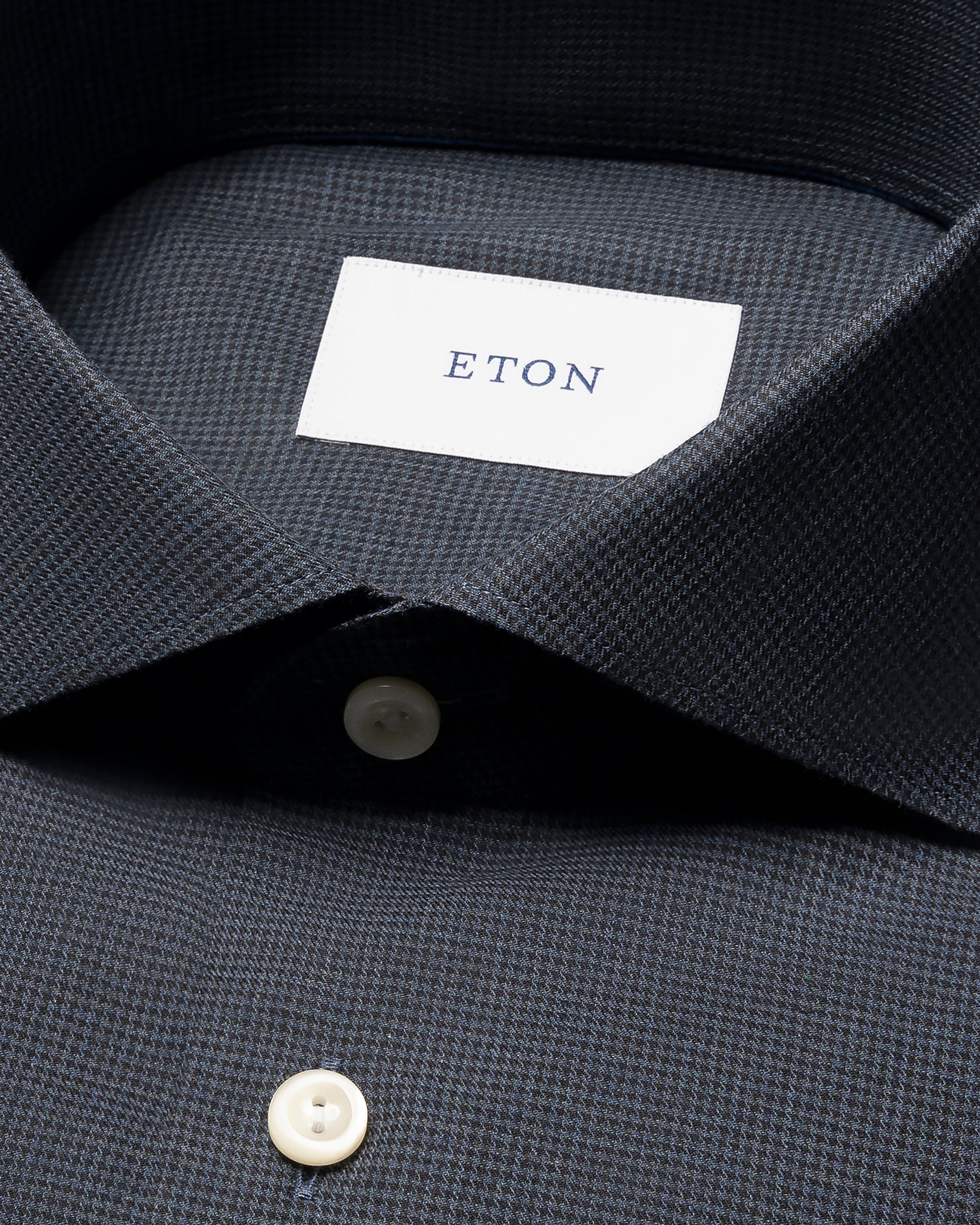 ETON - CONTEMPORARY FIT Dark Blue Micro Check Signature Flannel Shirt 10001450627