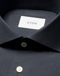 ETON - CONTEMPORARY FIT Dark Blue Micro Check Signature Flannel Shirt 10001450627