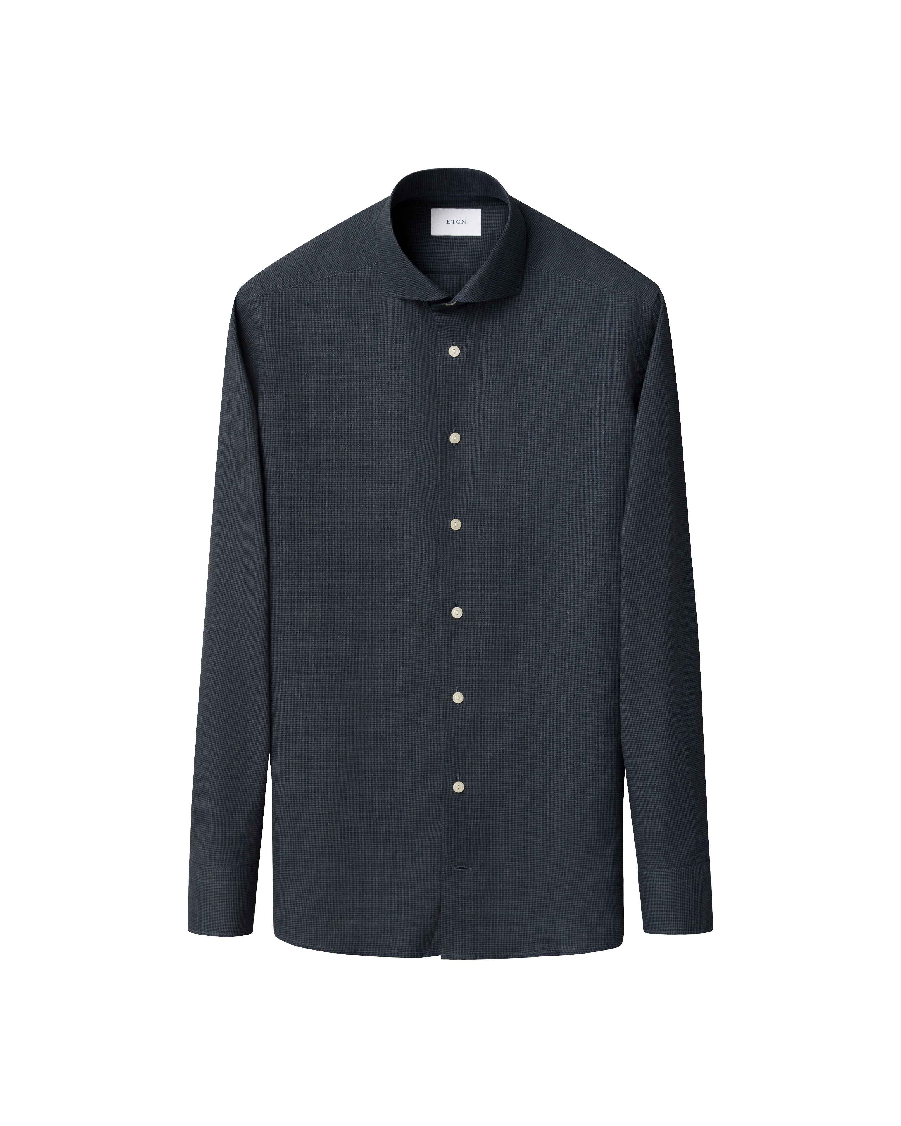 ETON - CONTEMPORARY FIT Dark Blue Micro Check Signature Flannel Shirt 10001450627