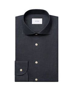 ETON - CONTEMPORARY FIT Dark Blue Micro Check Signature Flannel Shirt 10001450627