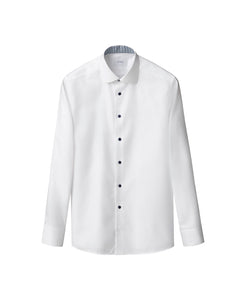 ETON - SLIM FIT White Textured Twill Shirt With Fox and Hare Trim 10001454200