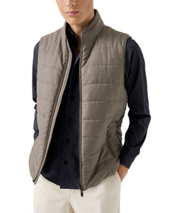 ETON - Wool Flannel Zip Vest in Beige Brown 10001406428