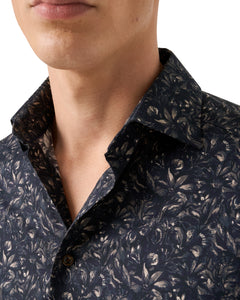 ETON - CONTEMPORARY FIT Floral Signature Twill Shirt in Dark Blue 10001476038