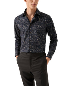 ETON - CONTEMPORARY FIT Floral Signature Twill Shirt in Dark Blue 10001476038