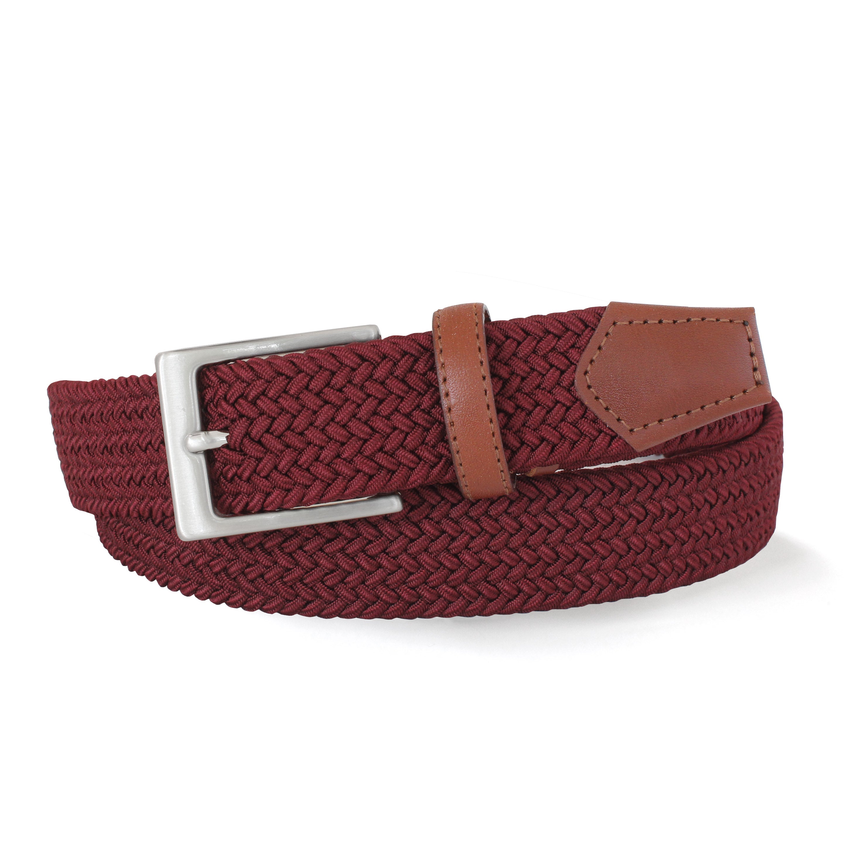 ROBERT CHARLES - 1003 Burgundy Woven Elastic Belt