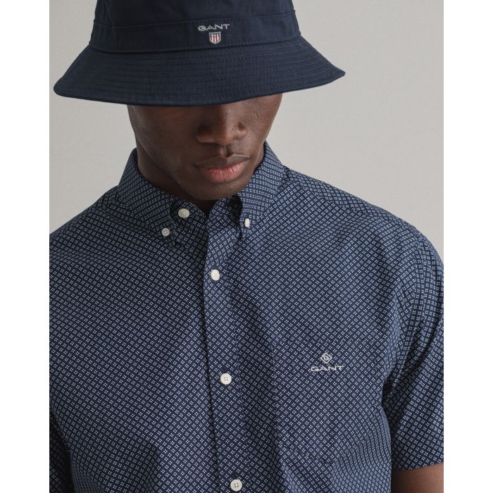 GANT - Classic Blue Regular Fit Short Sleeve Micro Dot Shirt 3012271