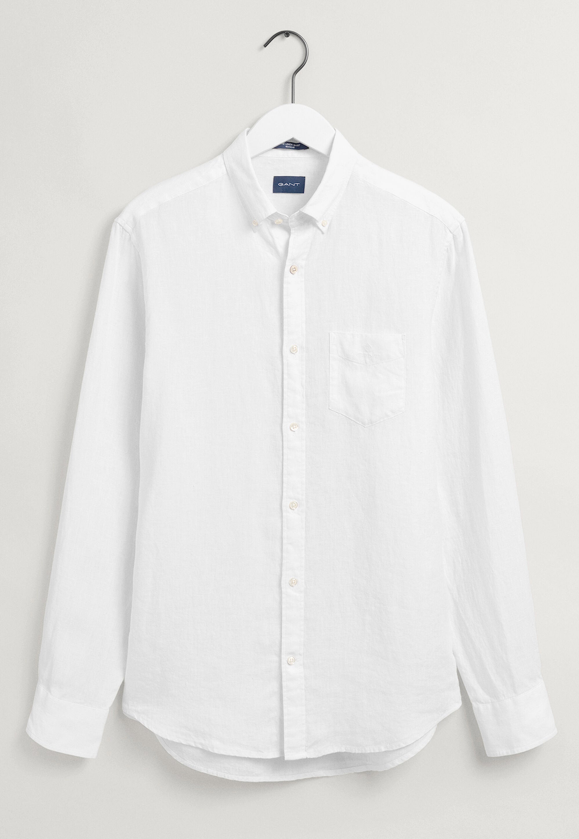 GANT - White Regular Fit Linen Shirt 3012420 110