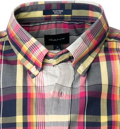 GANT - Caberet Pink Regular Fit Washed Indigo Check Short Sleeve Shirt 3018521