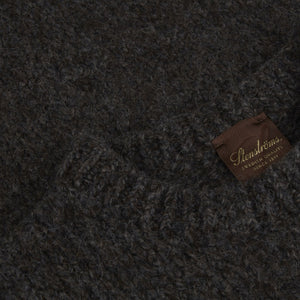 STENSTROMS - Dark Brown Heavy Knit Merino Wool Blend Crew Neck 4201761901287