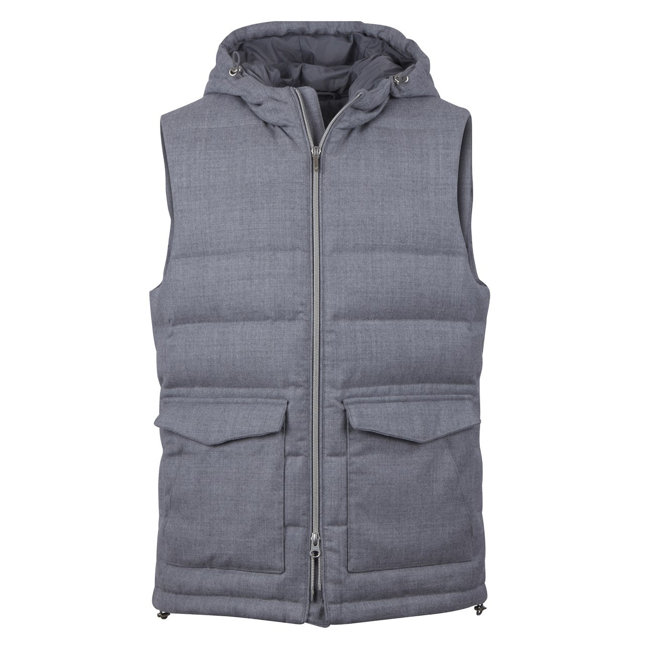 STENSTROMS - Grey Flannel Hooded Vest 4300251998320