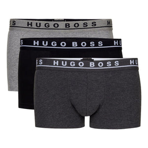 BOSS - Open Grey 3-Pack Of Stretch-Cotton Trunks With Logo Waistband 50325403 061