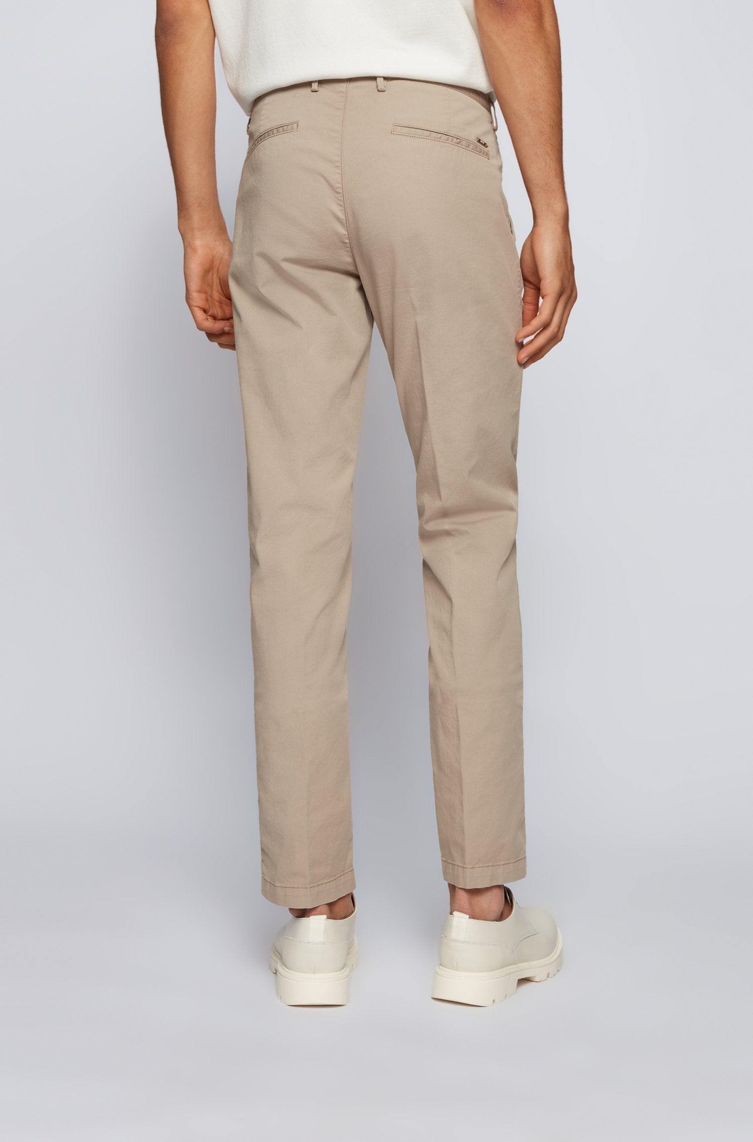 HUGO BOSS -  RICE3-D Beige Slim-fit Chinos in Stretch Cotton 50325936 294