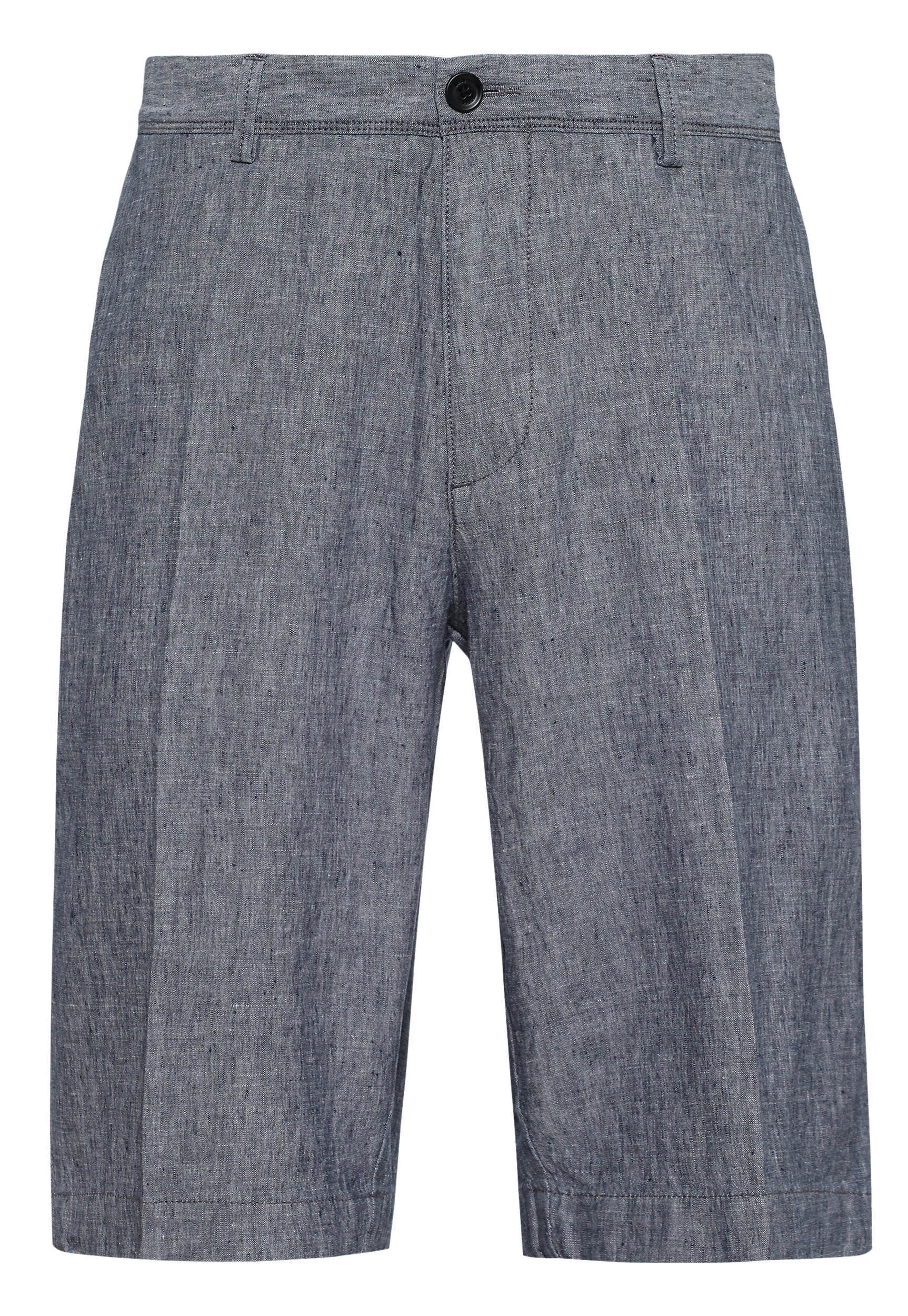 BOSS - RIGAN Dark Blue Regular Fit Linen Shorts 50466824 404