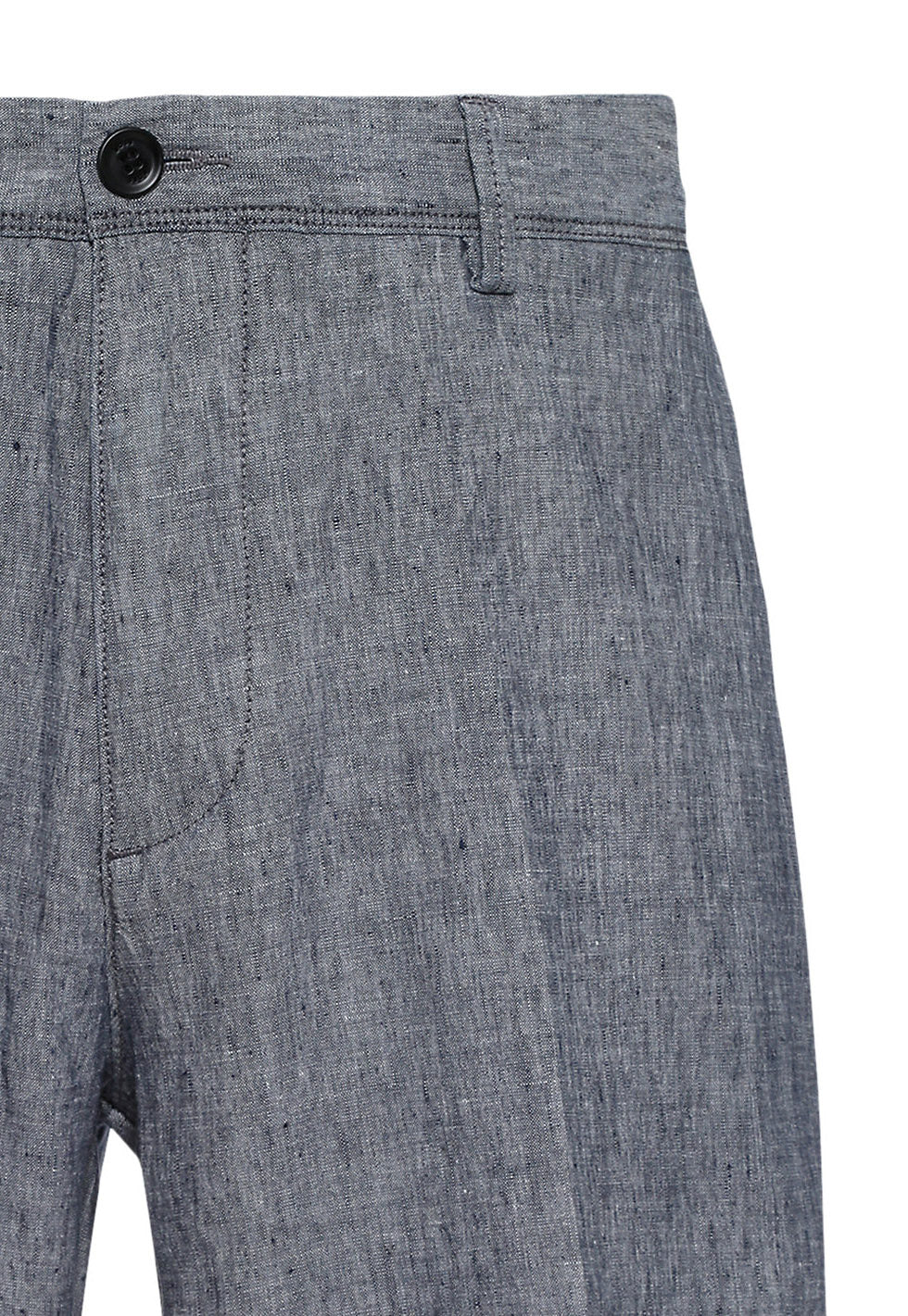 BOSS - RIGAN Dark Blue Regular Fit Linen Shorts 50466824 404