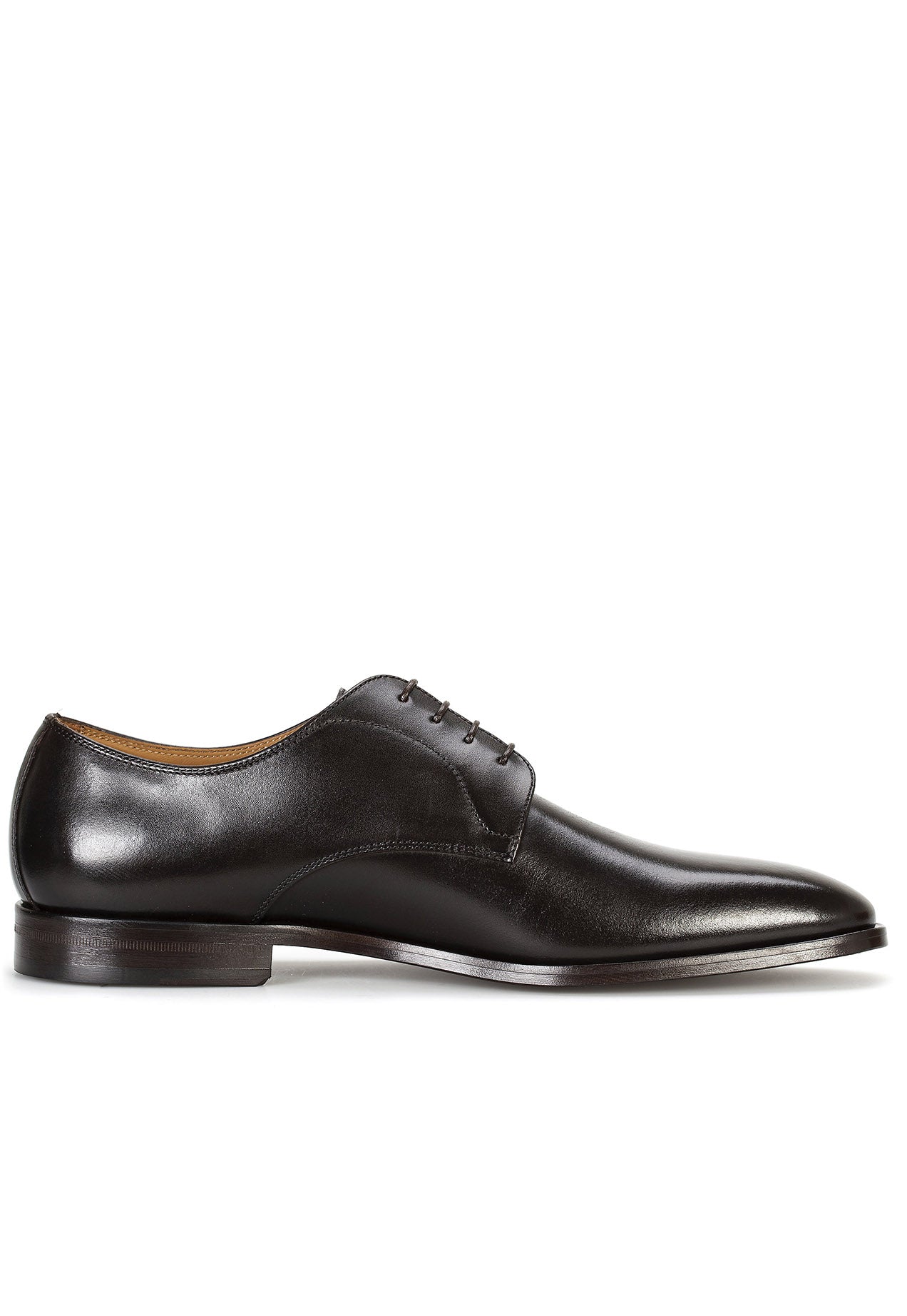BOSS - LISBON_DERB Dark Brown Italian Made Derby Shoes In Leather 50470980 202