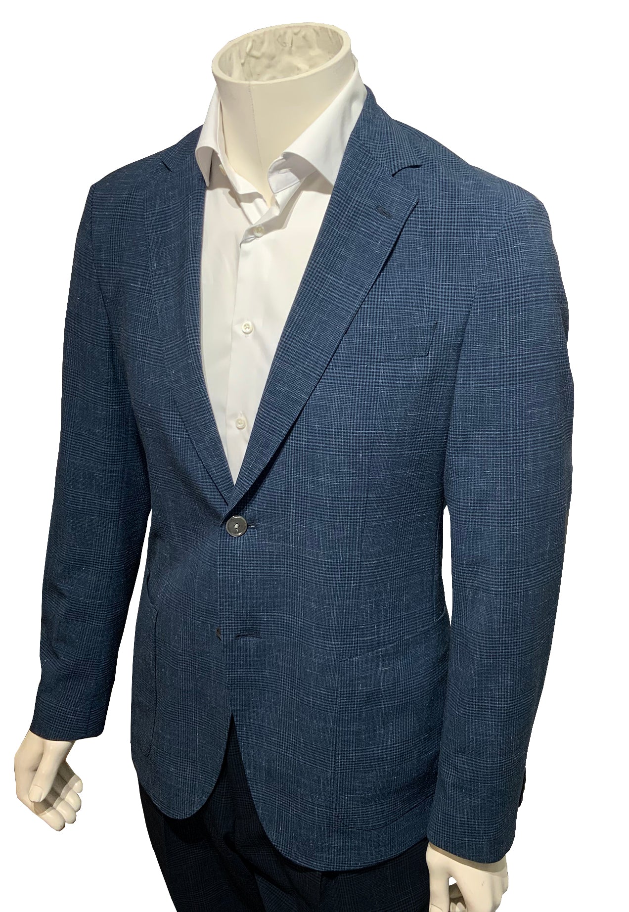 BOSS - C-HANRY Dark Blue Check Lightweight 2 Button Jacket 50473626 404