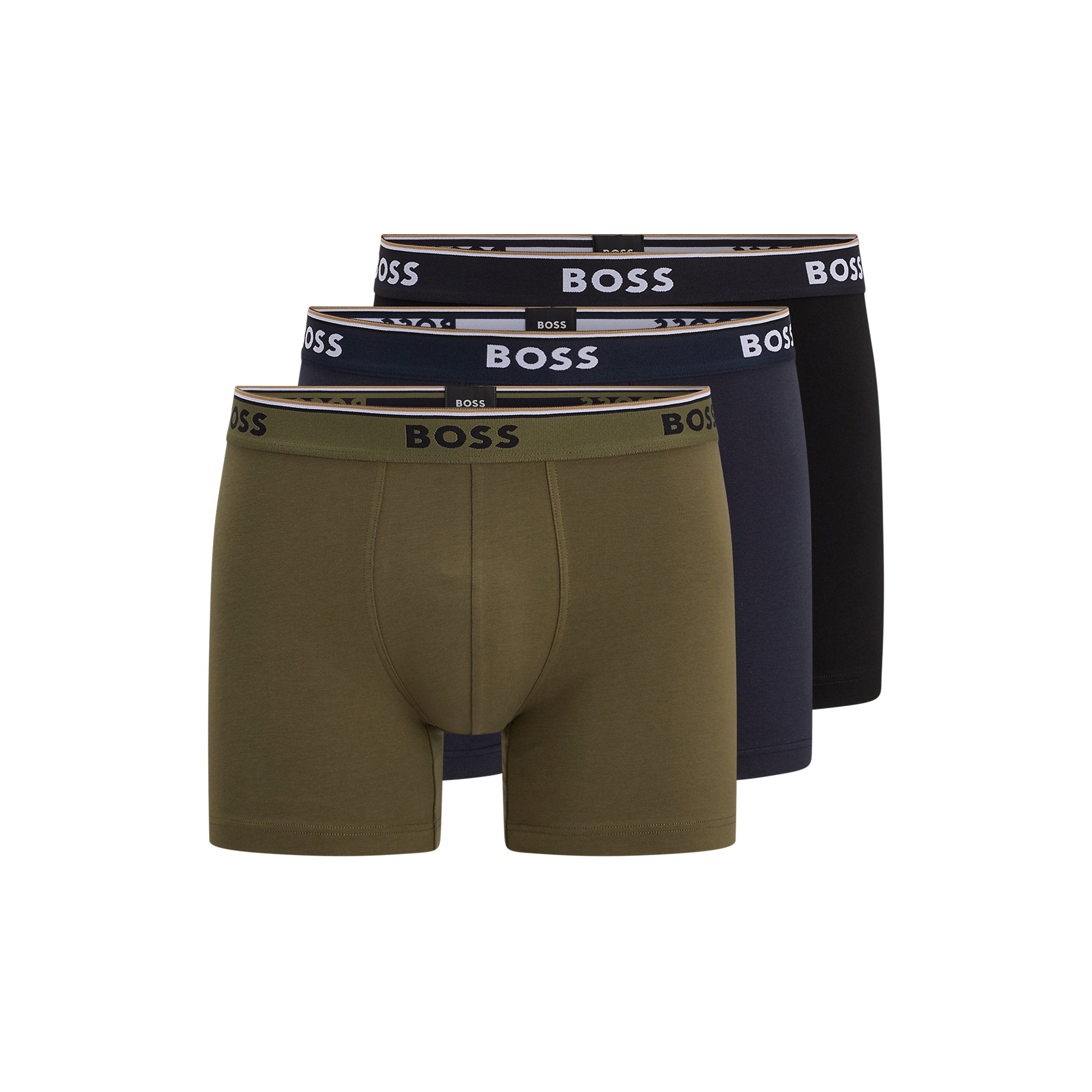 BOSS - 3-Pack of Boxer Briefs in Navy, Black and Khaki 50479121 968