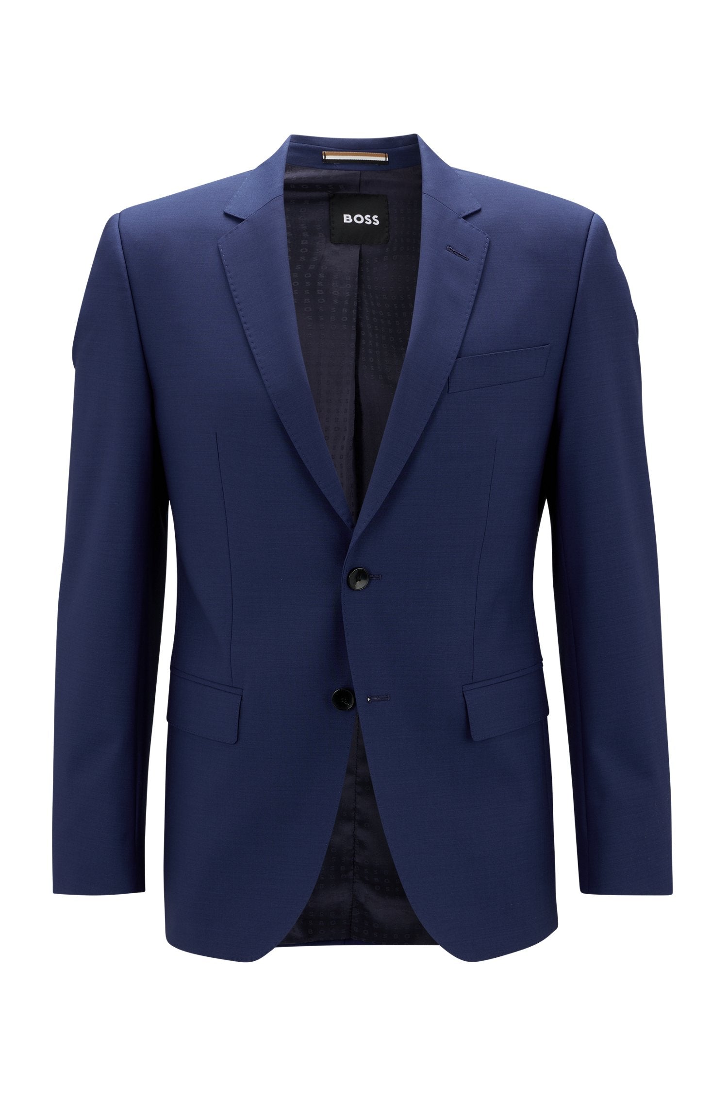 BOSS - H-HUGE-MM-224 Blue Slim-Fit Suit Jacket In Stretch Virgin Wool 50479995 419