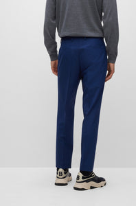 BOSS - H-GENIUS-MM-224 Blue Slim-Fit Suit Trousers In Stretch Virgin Wool 50480009 419