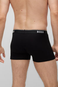 BOSS - TRUNK 3P POWER - 3 Pack Of Stretch Cotton Trunks With Logo In Black, Navy and Teal 50483640 972