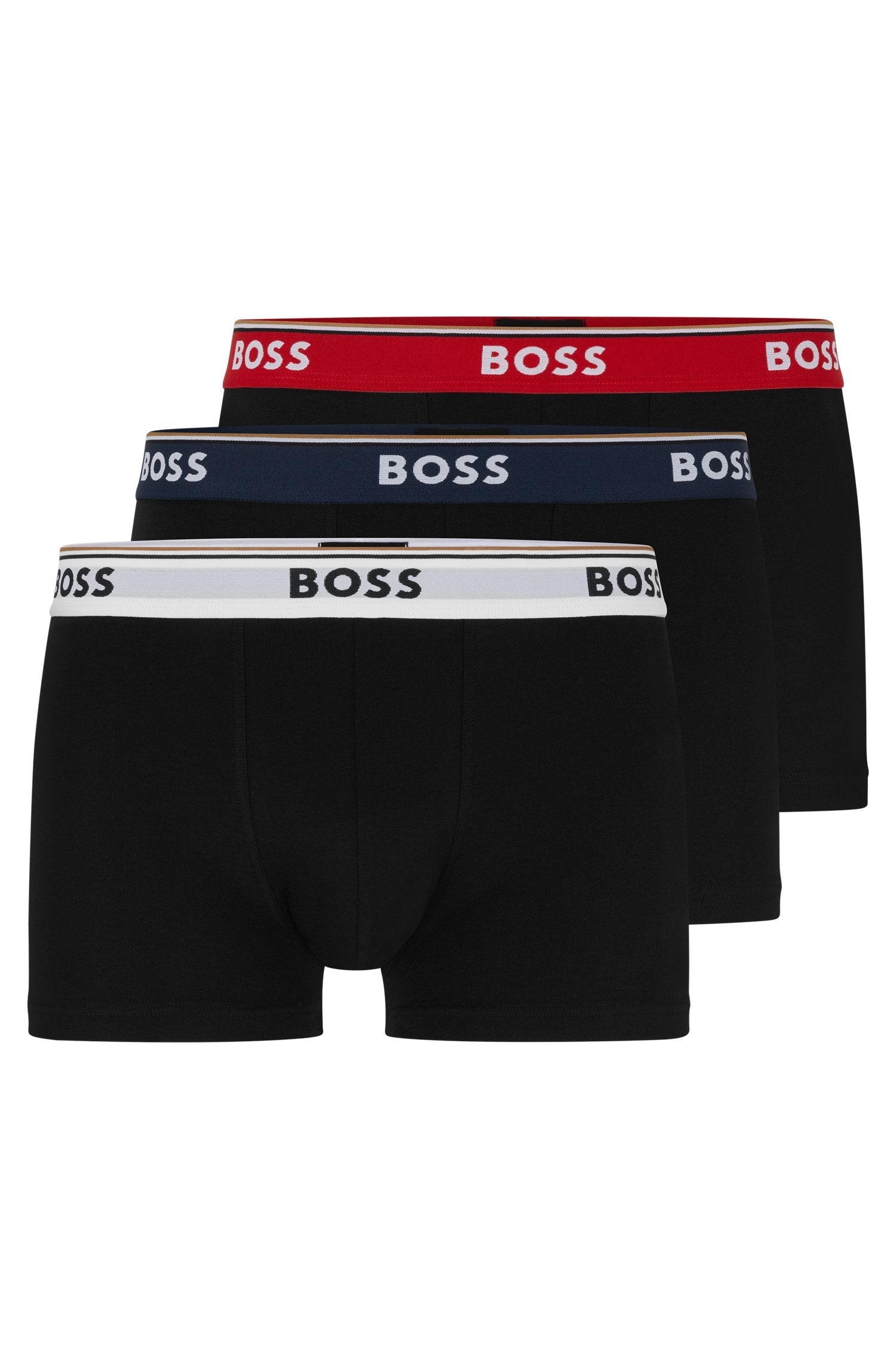 BOSS - TRUNK 3P POWER - 3 Pack Of Stretch Cotton Trunks With Logo In Black, White and Red 50483640 973