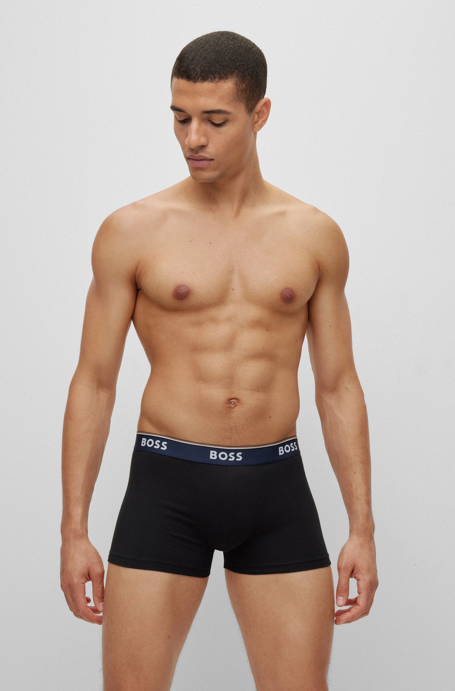 BOSS - TRUNK 3P POWER - 3 Pack Of Stretch Cotton Trunks With Logo In Black, White and Red 50483640 973