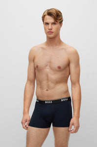 BOSS - TRUNK 3P POWER - 3 Pack Of Stretch Cotton Trunks With Logo In Black, Navy and Teal 50483640 972